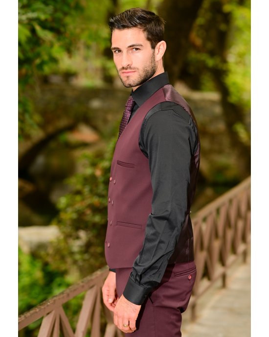 Κοστούμι Black Papigion μπορντό SLIM FIT