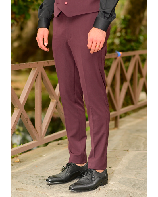 Κοστούμι Black Papigion μπορντό SLIM FIT