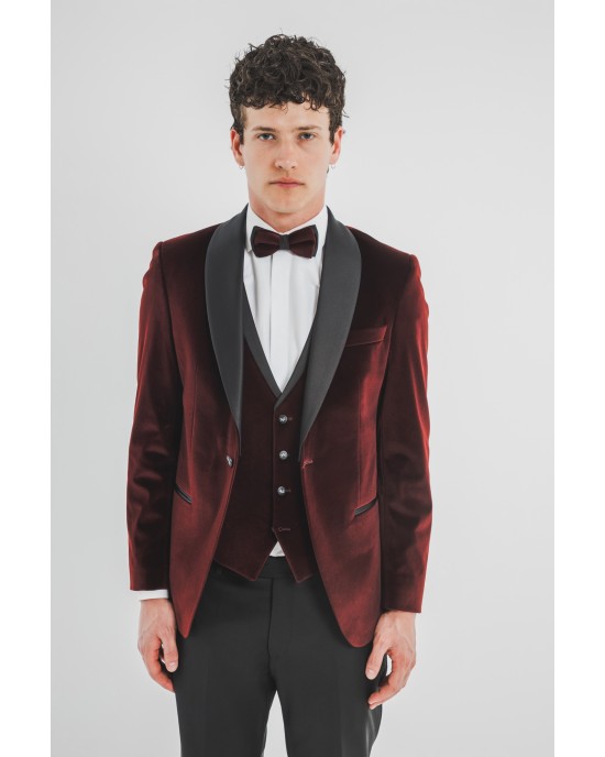Κοστούμι Versace μπορντό SLIM FIT