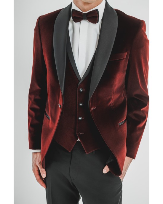 Κοστούμι Versace μπορντό SLIM FIT
