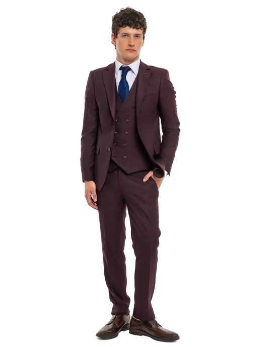 Κοστούμι Black Papigion bordo SLIM FIT