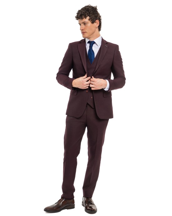 Κοστούμι Black Papigion bordo SLIM FIT