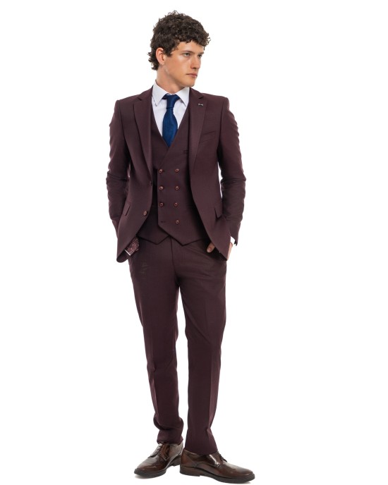 Κοστούμι Black Papigion bordo SLIM FIT