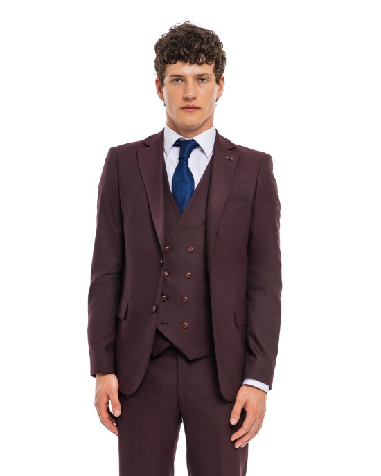 Κοστούμι Black Papigion bordo SLIM FIT