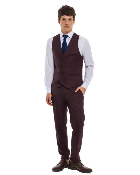 Κοστούμι Black Papigion bordo SLIM FIT