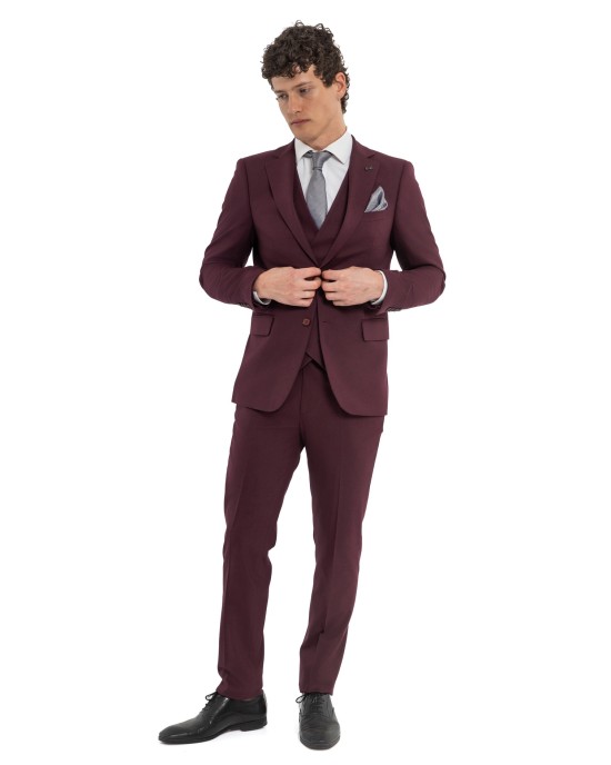 Κοστούμι Black Papigion p.bordo SLIM FIT