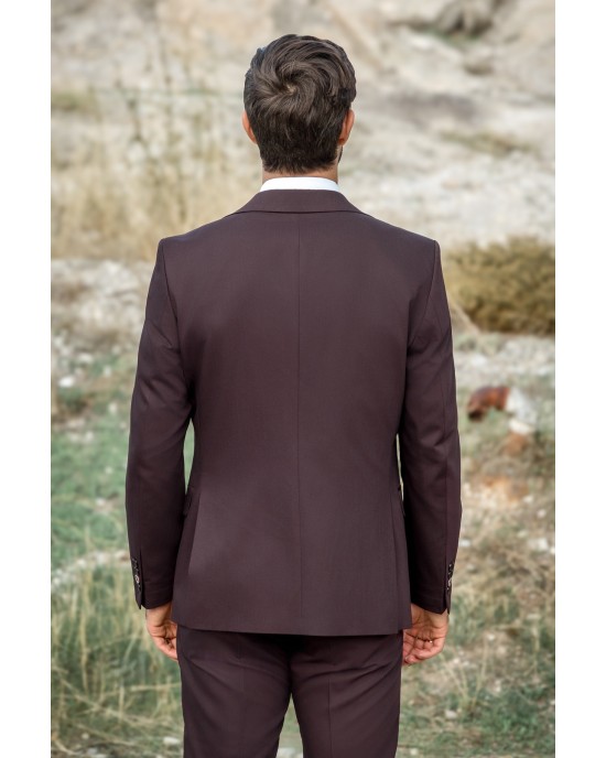 Κοστούμι Dezign μπορντό SLIM FIT