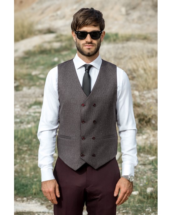 Κοστούμι Dezign μπορντό SLIM FIT