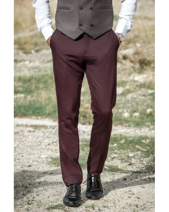 Κοστούμι Dezign μπορντό SLIM FIT