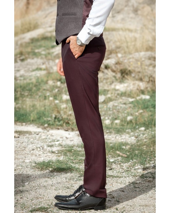 Κοστούμι Dezign μπορντό SLIM FIT