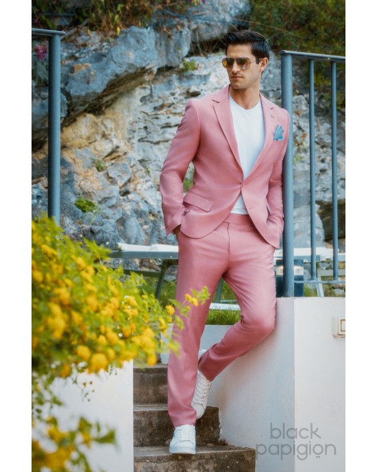 Κοστούμι Black Papigion ροζ SLIM FIT