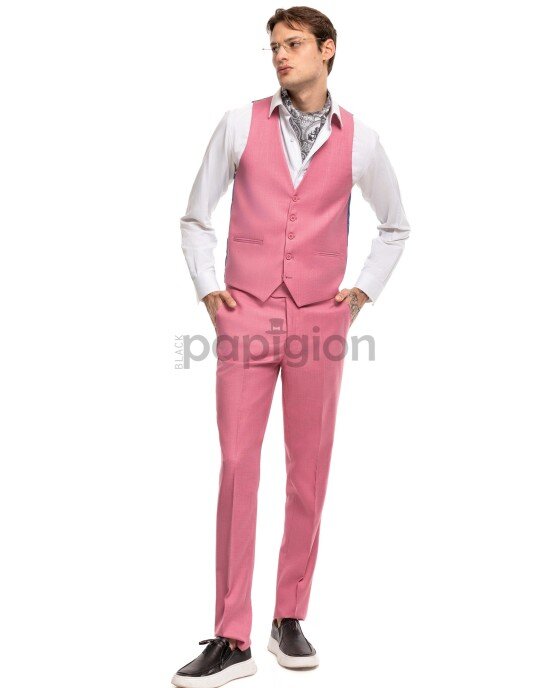 Κοστούμι Black Papigion ροζ SLIM FIT