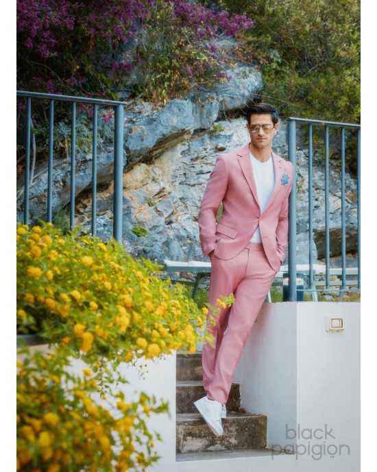 Κοστούμι Black Papigion ροζ SLIM FIT