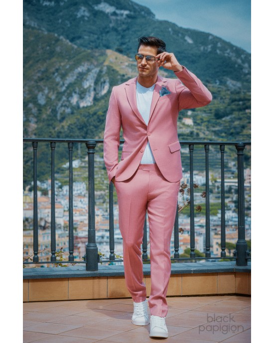 Κοστούμι Black Papigion ροζ SLIM FIT