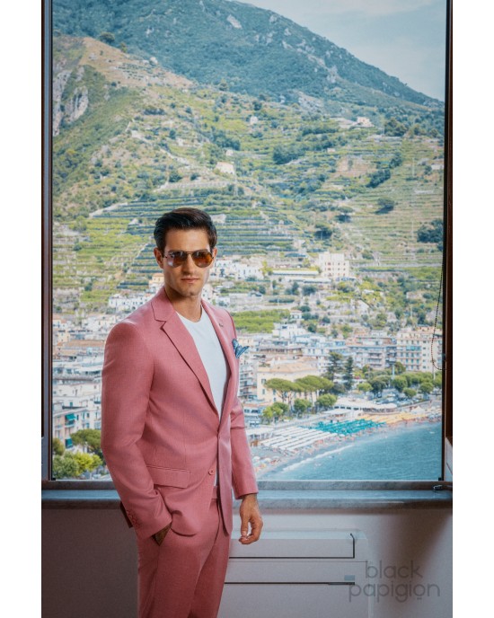 Κοστούμι Black Papigion ροζ SLIM FIT