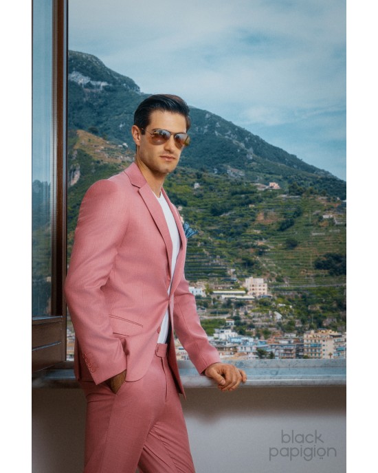 Κοστούμι Black Papigion ροζ SLIM FIT