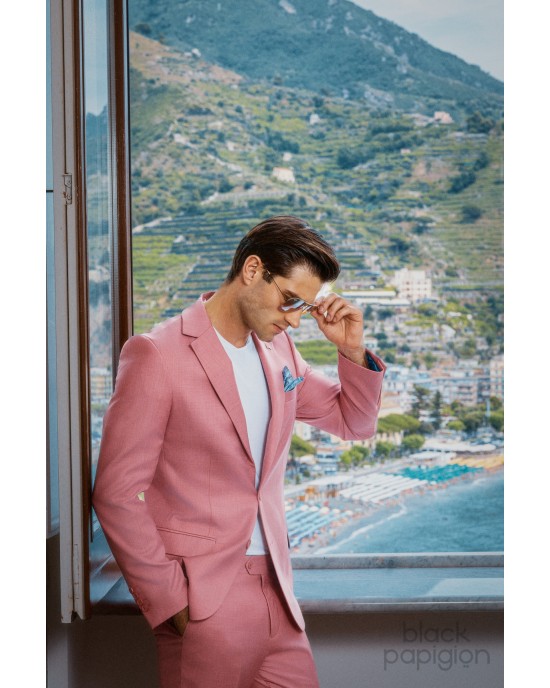 Κοστούμι Black Papigion ροζ SLIM FIT