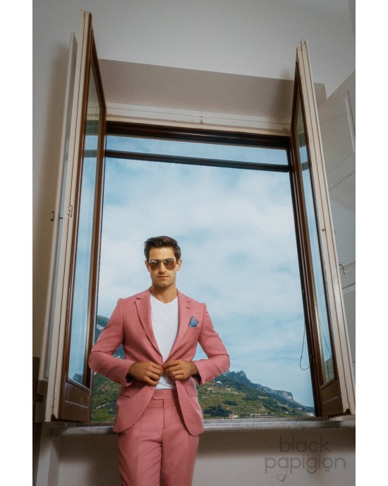 Κοστούμι Black Papigion ροζ SLIM FIT