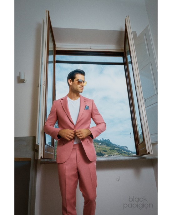 Κοστούμι Black Papigion ροζ SLIM FIT