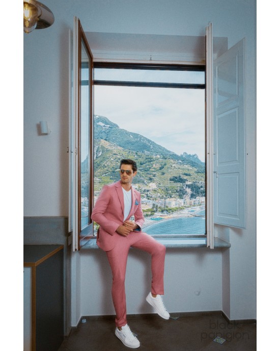 Κοστούμι Black Papigion ροζ SLIM FIT