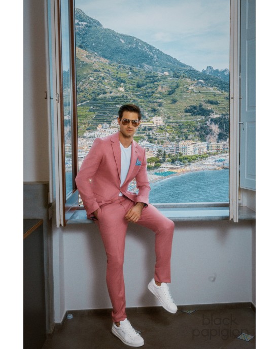 Κοστούμι Black Papigion ροζ SLIM FIT