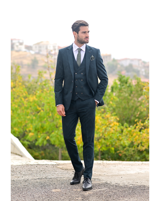 Κοστούμι Black Papigion πράσινο SLIM FIT