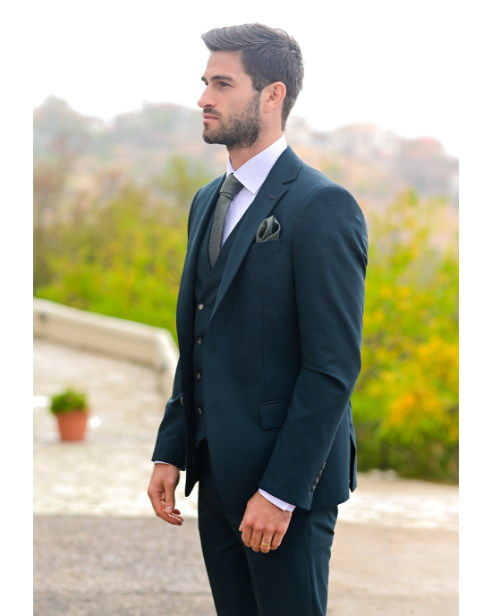 Κοστούμι Black Papigion πράσινο SLIM FIT