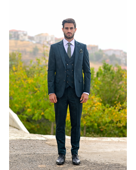 Κοστούμι Black Papigion πράσινο SLIM FIT