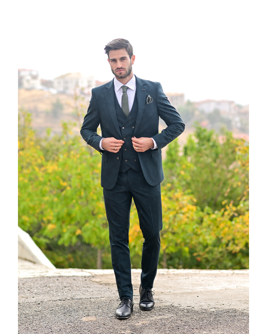 Κοστούμι Black Papigion πράσινο SLIM FIT