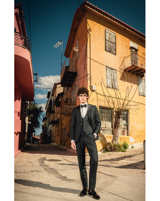 Κοστούμι 19V69 Italia Versace Abbigliamento Adriano Wool πράσινο SLIM FIT