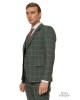 Κοστούμι Black Papigion πράσινο με καρό ασπρό SLIM FIT