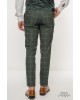 Κοστούμι Black Papigion πράσινο με καρό ασπρό SLIM FIT