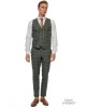 Κοστούμι Black Papigion πράσινο με καρό ασπρό SLIM FIT