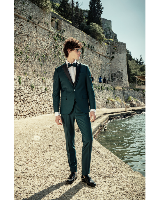 Κοστούμι 19V69 Italia Versace Abbigliamento Adriano Wool πράσινο SLIM FIT