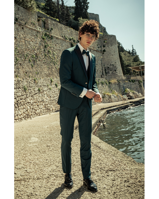 Κοστούμι 19V69 Italia Versace Abbigliamento Adriano Wool πράσινο SLIM FIT