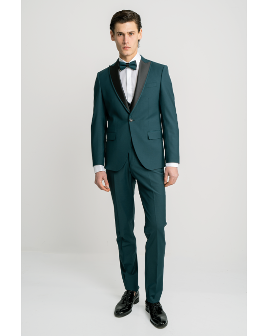 Κοστούμι 19V69 Italia Versace Abbigliamento Adriano Wool πράσινο SLIM FIT