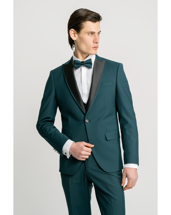 Κοστούμι 19V69 Italia Versace Abbigliamento Adriano Wool πράσινο SLIM FIT