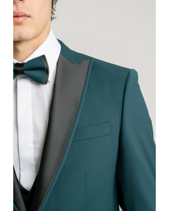 Κοστούμι 19V69 Italia Versace Abbigliamento Adriano Wool πράσινο SLIM FIT