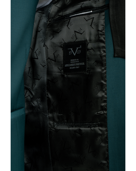 Κοστούμι 19V69 Italia Versace Abbigliamento Adriano Wool πράσινο SLIM FIT