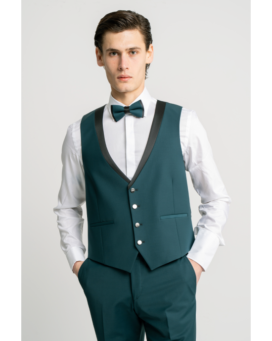 Κοστούμι 19V69 Italia Versace Abbigliamento Adriano Wool πράσινο SLIM FIT