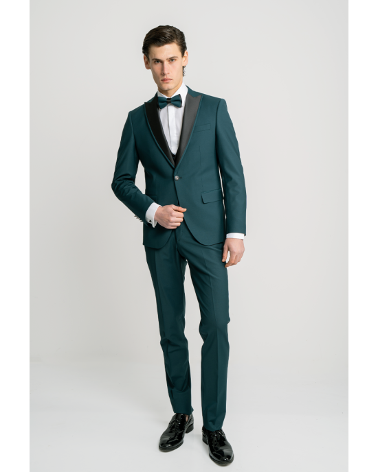 Κοστούμι 19V69 Italia Versace Abbigliamento Adriano Wool πράσινο SLIM FIT