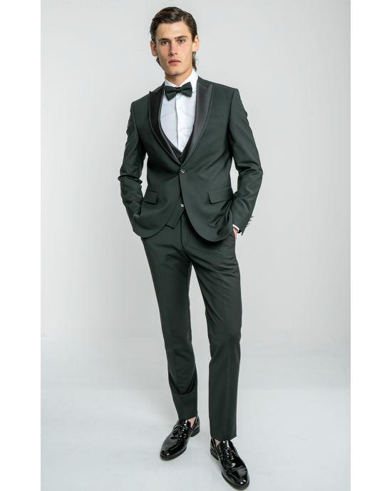 Κοστούμι 19V69 Italia Versace Abbigliamento Adriano Wool πράσινο SLIM FIT