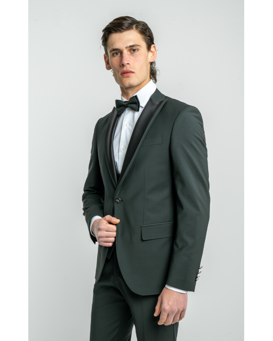 Κοστούμι 19V69 Italia Versace Abbigliamento Adriano Wool πράσινο SLIM FIT