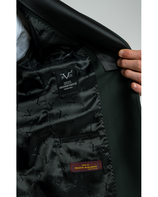 Κοστούμι 19V69 Italia Versace Abbigliamento Adriano Wool πράσινο SLIM FIT