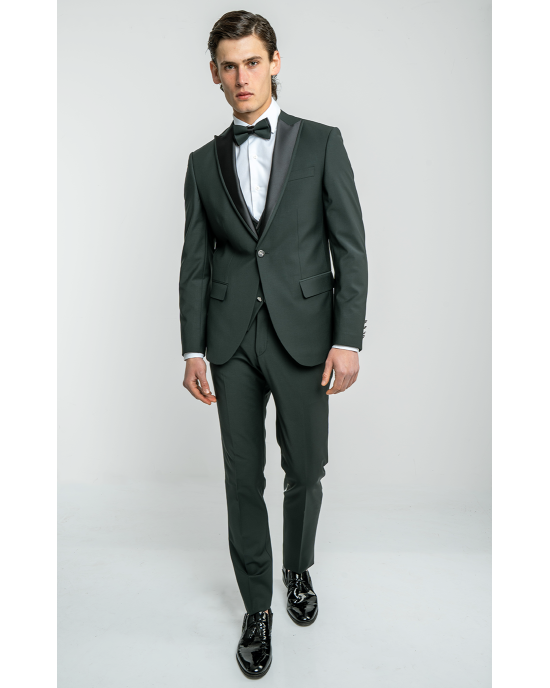 Κοστούμι 19V69 Italia Versace Abbigliamento Adriano Wool πράσινο SLIM FIT