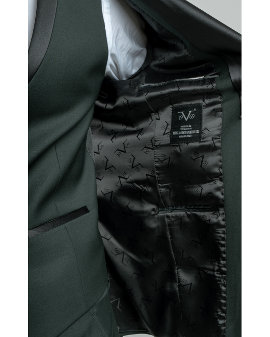 Κοστούμι 19V69 Italia Versace Abbigliamento Bruno Wool πράσινο SLIM FIT