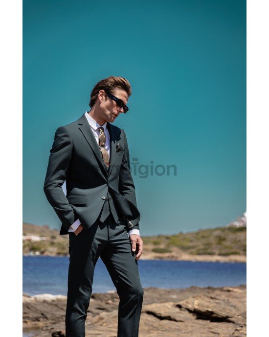 Κοστούμι Black Papigion πράσινο SLIM FIT