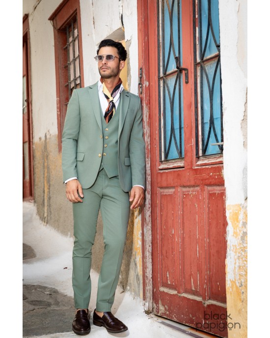 Κοστούμι Black Papigion πράσινο SLIM FIT