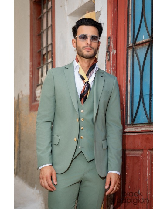 Κοστούμι Black Papigion πράσινο SLIM FIT