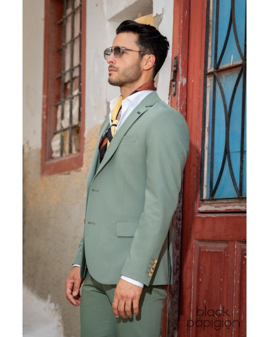 Κοστούμι Black Papigion πράσινο SLIM FIT